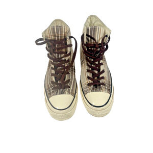 New Men's Converse Chuck 70 Hi Top Desert Plaid Tartan Egret Size 10.5